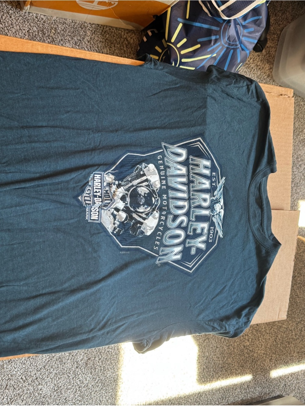 Harley-Davidson Navy Blue Short Sleeve Motorcycle Logo Tee